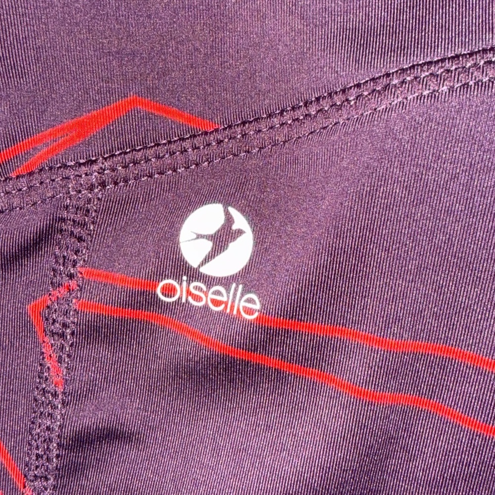 Oiselle Crop Leggings Size 4 Burgundy Red Print 15” Inseam - Picture 8 of 9
